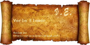 Verle Elemér névjegykártya