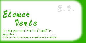 elemer verle business card